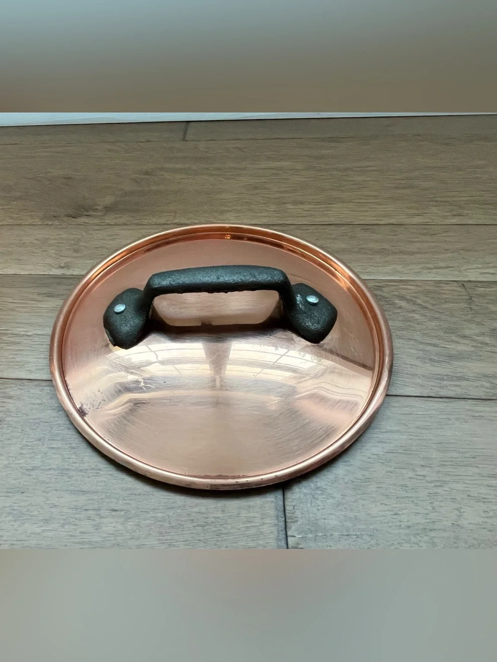 Vintage French Copper Saucepan with Iron Handle